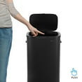 thumbnail image 4 of happimess Tammi Kitchen 14.5-Gallon Slim Metal Push Button Trash Can, Charcoal Black, HPM1017B, 4 of 10