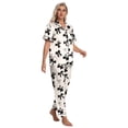 thumbnail image 4 of DAKIMOE Silk Satin Pajamas Set for Women Two-Piece Short Sleeve Shirt with Long Pajama Pant Set Soft Button Down Loungewear Nightwear Pjs Sleepwear for Women, 4 of 9