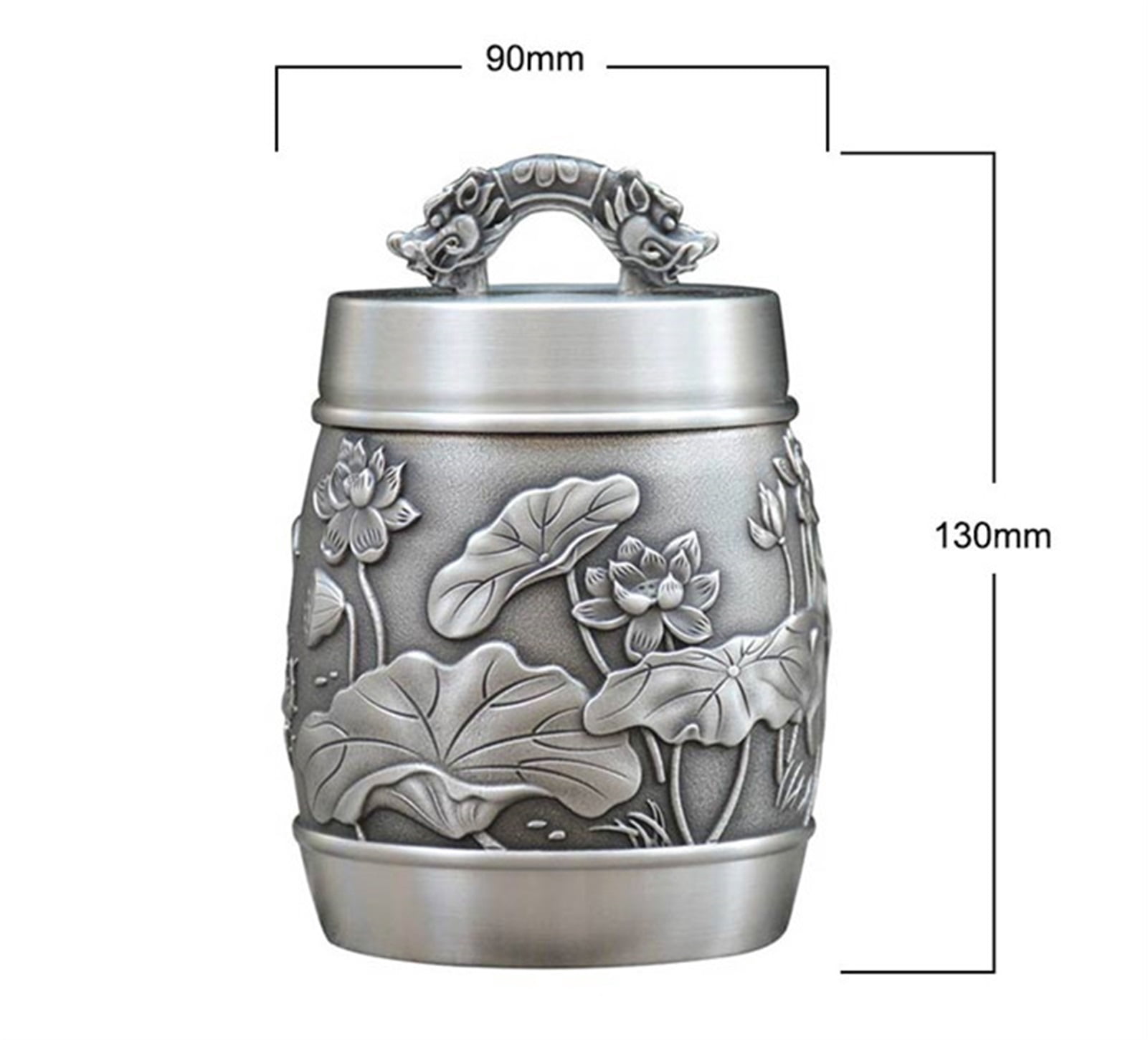 Custom Pet Urn Funeral Cremation Pure Tin 97% Lead Free Tin Hand Carved Beautifully Relief
