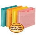 Smead Notes File Jackets, Aqua, Goldenrod, Pink, Yellow, 12 / Pack