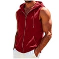 thumbnail image 6 of Busydd Womens Vest Outerwear Sleeveless Zip Up Hoodie Solid Color Jacket with Pockets S, 6 of 10