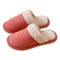 thumbnail image 2 of Rokment Winter Fuzzy Slippers for Women Men Cozy Warm Memory Foam House Shoes Indoor Outdoor Bedroom Home Slip on Shoes Watermelon Red Size 8, 2 of 5