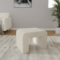 thumbnail image 5 of LeisureMod 26" Bench Upholstered in Velvet Boucle with Curved Waterfall Design Padded Foam Seat for Living Room, Entryway, Bedroom Vint Collection, 5 of 10