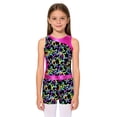 thumbnail image 4 of Aislor Girls Metallic Gymnastic Leotard 2 Piece Ballet Dance Bodysuit with Sparkly Shorts Outfits Pentagram Black 6, 4 of 7