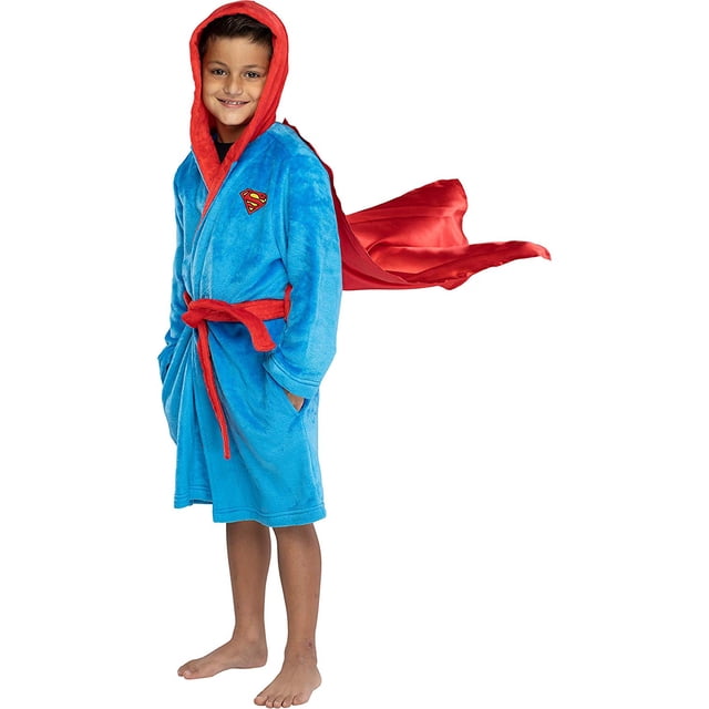 DC Comics Garçons Superman Robe en Polaire à Capuche avec Cape (Superman, 8)