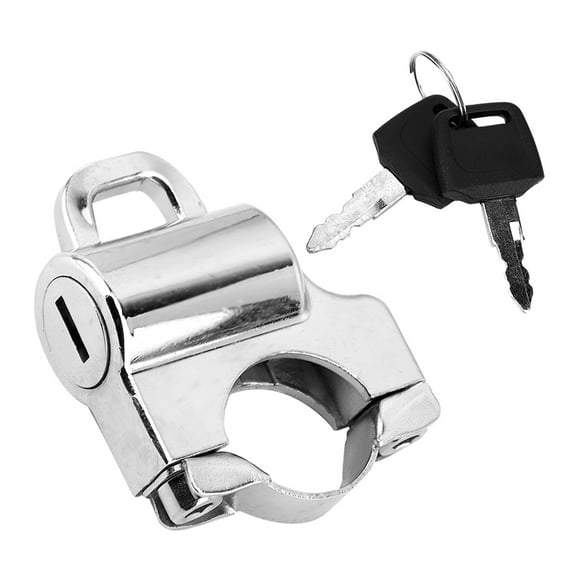 BOROCO Motorcycle Helmet Lock, 22mm Handlebars Universal Motorcycle Helmet Security Lock Padlock with 2 Keys(Plating)