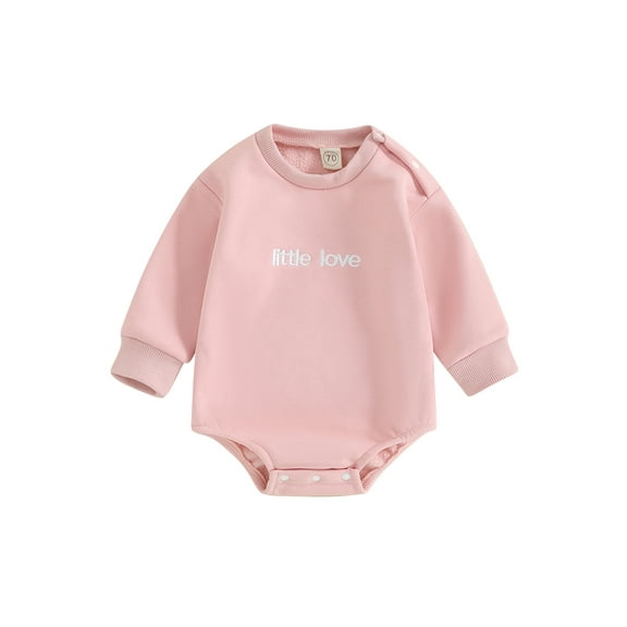 Bagilaanoe Baby Girl Boy Oversized Romper Sweatshirt Newborn Long Sleeve Bodysuits Letter Embroidery Pullover 6M 12M 18M 24M Infant Casual Tee Tops
