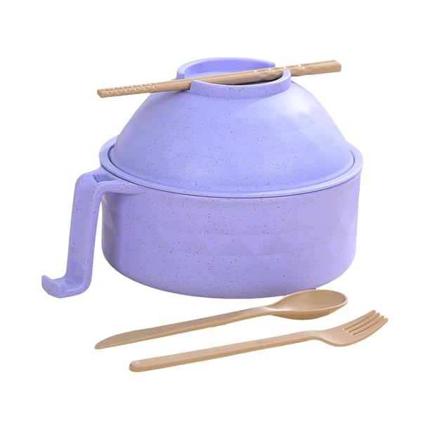 Tazón para fideos, genérico, juego de tazón para cocinar fideos ramen, tazón para sopa, cesta de drenaje, morado