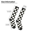 thumbnail image 5 of Balery Black and White Checkerboard Printed Novelty Socks Men's Women's Crew Socks Sports Socks Knee High Socks Cotton Socks Quirky and Cool Socks, 5 of 9