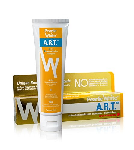 Pearlie White Active Remineralization Toothpaste - Fluoride Free (3.8oz, 110gm) - Remineralizing Toothpaste for Tooth Enamel Repair | Contains Hydroxyapatite and Xylitol (1)