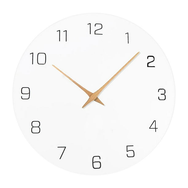 Reloj de pared decorativo, adorno para colgar en la pared, moderno y sencillo, de madera, 11,81 pulgadas Números arábigos
