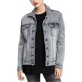 thumbnail image 1 of Rachel Roy Womens Denim Trucker Jean Jacket, Grey, Small, 1 of 1