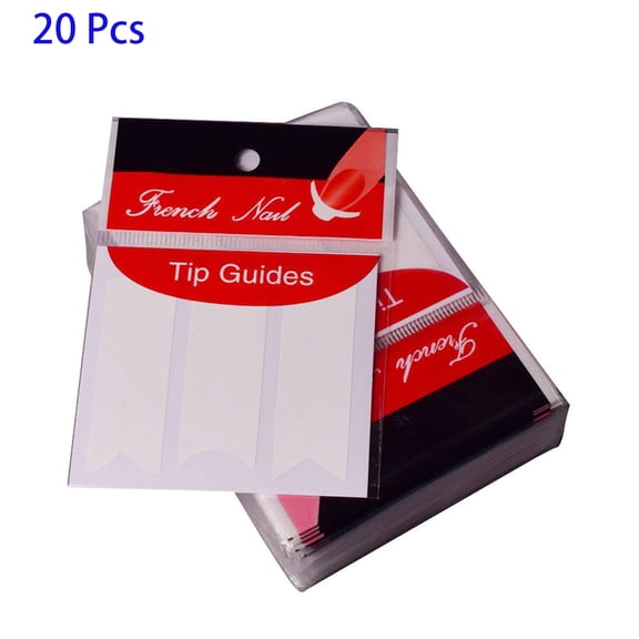 20Pcs French Manicure Nail Art Tape Stickers, Reusable Nail Guide Stencil Stickers for Finger and Toe Nail DIY Decoration