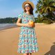thumbnail image 4 of Disketp Cute Corgi Head para Vestido de Manga Corta para Mujeres, Vestidos de Verano para Mujeres, Casual y Holgado para la Playa, 4 of 6