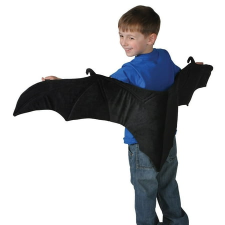 Rinco Child's Plush Bat Wings Costume Accessory Wings, Black, One Size