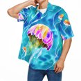 thumbnail image 2 of Playeras Y Camisas Para Hombre Hombres Moda Primavera Verano Casual Manga corta Turndown Neck Impreso Camisetas Top Blusa (Pink, 6XL), 2 of 6
