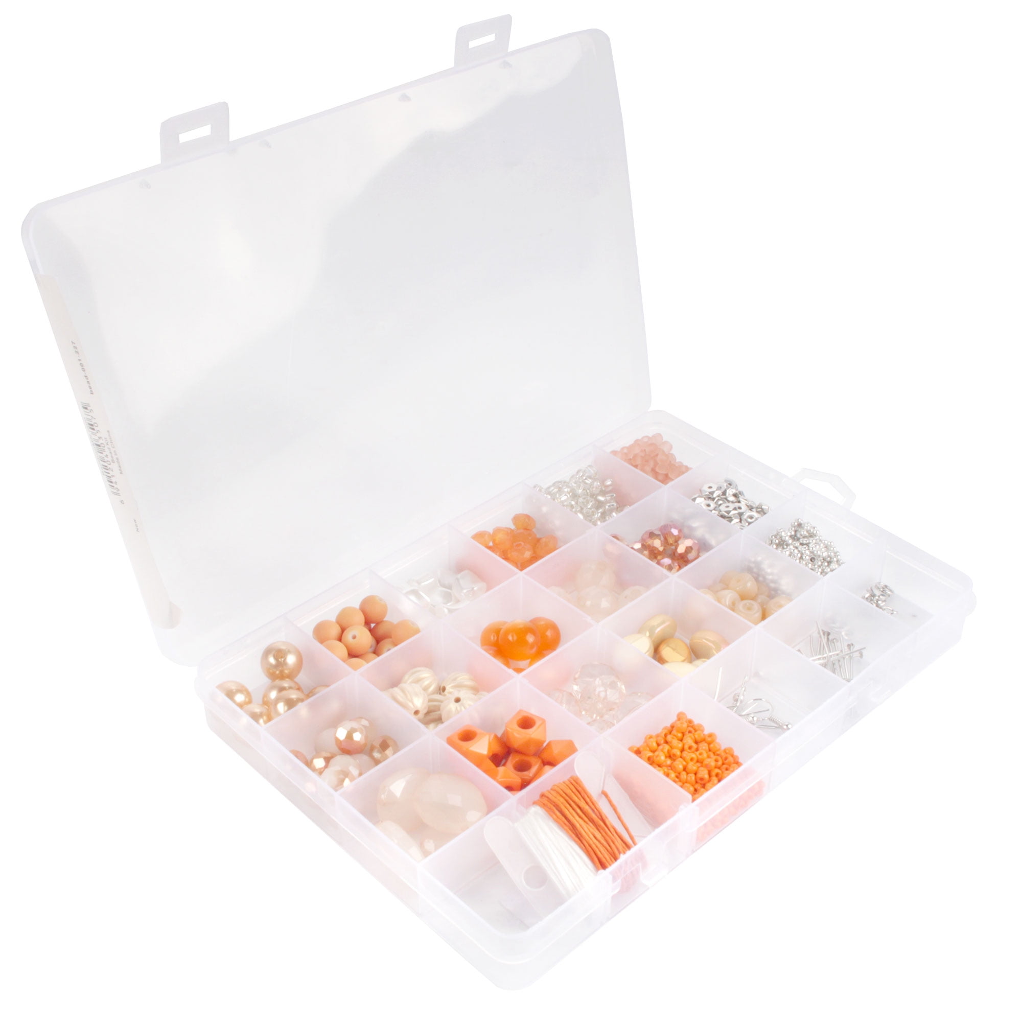 Bead Kits for Jewerly Making - 1300pcs Bead Craft Set - DIY Bracelets, Necklaces, and Earrings Supplies Box - Arts and Crafts for Kids, Girls, Teens, Adults - Shades of Orange - Assortment 227