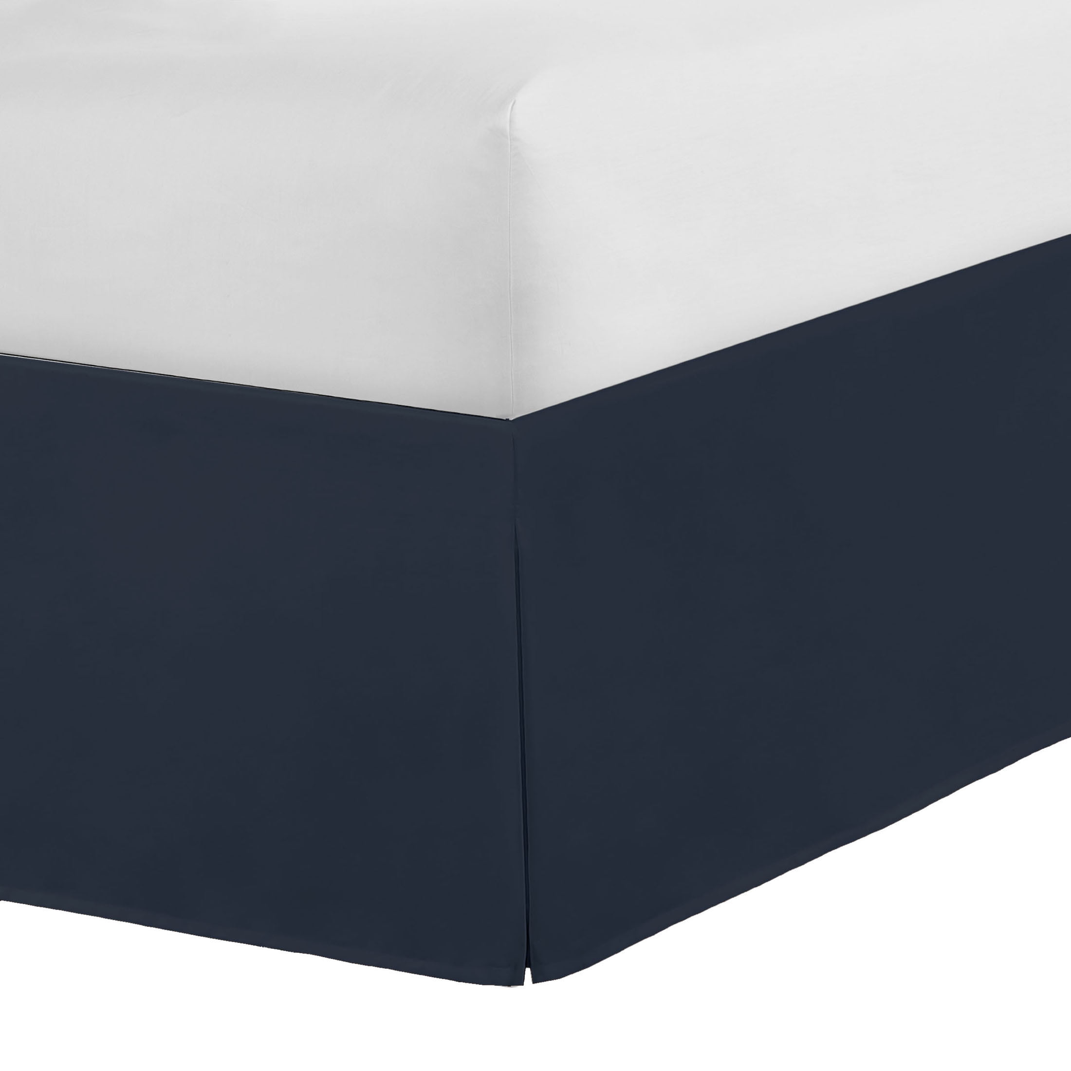 WonderSkirt Wraparound Tailored 15" Microfiber Bedskirt, Navy, King