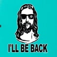 thumbnail image 5 of Wild Bobby Jesus: Ill Be Back Inspirational/Christian Women Tri-Blend Racerback Tank Top, Tahiti Blue, Large, 5 of 5