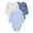 Blue/Light Blue Floral, variant on Baby Bodysuits, 3-Pack, Sizes Preemie-18 Months