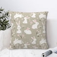 thumbnail image 4 of Pofeuu Rabbit And Flower Print Double-sided plush pillowcase Square Throw Pillow Covers Pillows Cover for Living Room Bedroom Sofa Couch Cushion Cover（No pillow core）-24"x24", 4 of 7