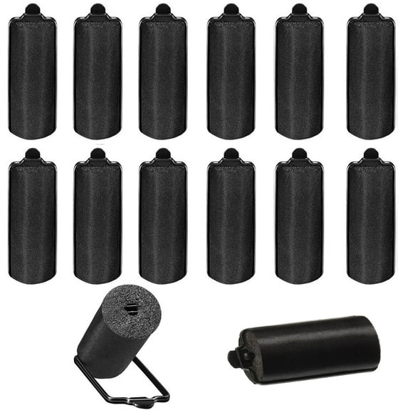 12 Pieces Sponge Hair Rollers,Bexikou 0.79inch Black Satin Rollers Foam Sponge Rollers Silk Foam Rollers Women Hair Curlers for Hairdressing Styling