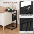 thumbnail image 6 of C Shaped End Table, Small Side Table for Couch, Couch Side Table Arm C Table for Sofa, TV Tray Slide Under Sofa Drink Table with Metal Frame for Living Room, Bedroom, Bedside, Black, 6 of 18