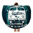 thumbnail image 1 of SIDONKU 60 inch Round Beach Towel Blanket Surf California Beach Summer Malibu Car Script Tee Badge Travel Circle Circular Towels Mat Tapestry Beach Throw, 1 of 2