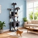 thumbnail image 1 of Yeshouse Árbol para gatos IDEALHOUE de 183 cm, torre grande de varios niveles con 6 postes rascadores, 2 perchas, 2 cuevas, hamaca y pompones, condominio de felpa para gatos de interior, 1 of 7