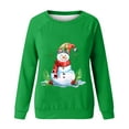 thumbnail image 5 of asdoklhq Cotton Sweaters for Women Fashion Casual Christmas Print Round Neck Loose Long Sleeve T-shirt Blouse Green XL, 5 of 5