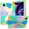 thumbnail image 6 of for iPad Pro 11" 2022/2021/2020/2018 Kids Case with 3D Butterfly Stand & Pencil Holder, Tablet Case with Shoulder Strap, Shockproof Protective Cover for iPad Air 5th/4th 10.9" 2022/2020, Rainbow Green, 6 of 8