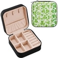 thumbnail image 3 of GZHJMY St. Patrick's Day Clover Mini Jewelry Box, Portable Leather Travel Small Jewelry Organizer Case for Earring, Necklace, Rings, Bracelets, 3 of 7