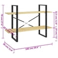 thumbnail image 2 of vidaXL 2-Tier Book Cabinet 39.4"x11.8"x27.6" Solid Pine Wood, 2 of 8