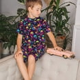 thumbnail image 4 of Fotbe Skull rainbow color mushroom Pijama Estampada de 2 Piezas para Niños – Ropa de Dormir de Manga Corta Cómoda para Niños y Niñas, Camiseta y Shorts de Algodón-Small, 4 of 6