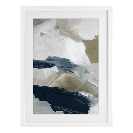 Stupell Industries Vivid Strokes in Neutrals White Framed Print Under Glass design by Hannah Dawson 23 x 17