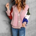 thumbnail image 2 of Vedolay Women's Cardigans Knit Coat Open Front Cardigan Coat Outerwear 2023 Pink,L, 2 of 5