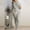 Gray, variant on SEMPAI Casual Long Hooded Fashion Solid Pants Women Sleeve Sport Tops Long Set Women Suits & Sets