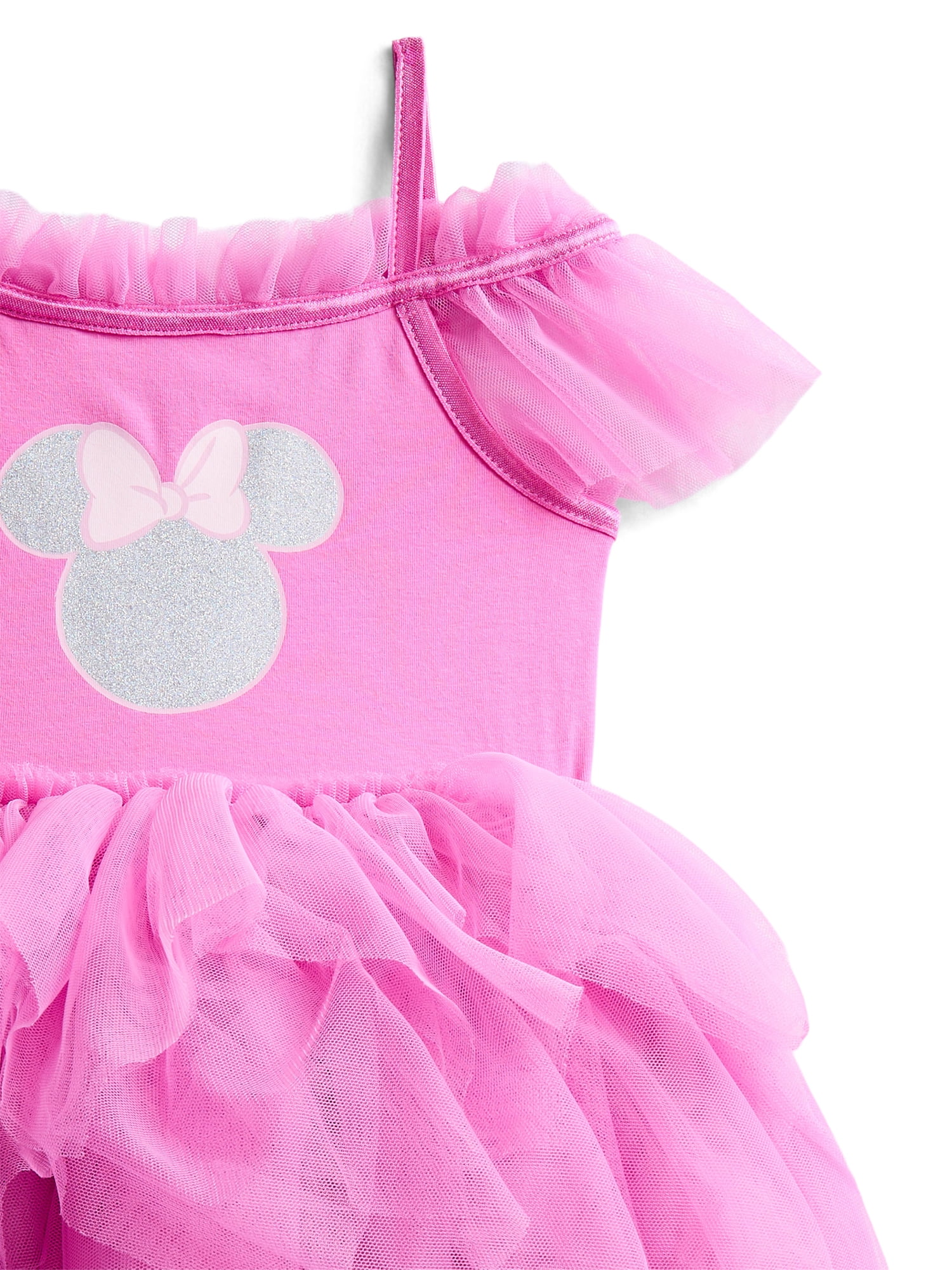 Disney Minnie Mouse Baby and Toddler Girls Glitter Tutu Dress, Sizes 0/3M-5T