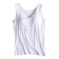 thumbnail image 4 of WAYUTE Tank Tops for Women with Built in Bras Wireless Camisole Top Seamless Slim Fit Solid Color Breathable Layering Top,Silver,4XL, 4 of 4