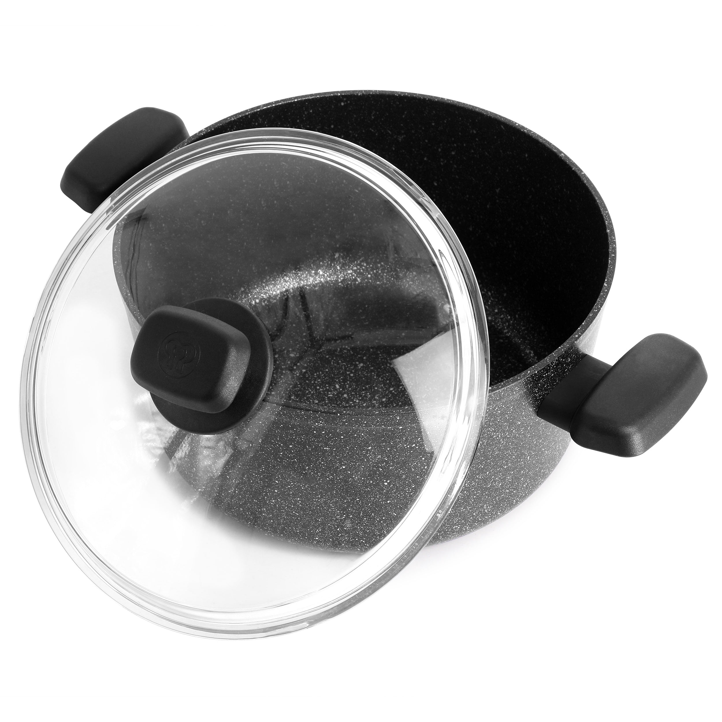 Korkmaz Ornella Non Stick 11 Inch 8 Liter Casserole with Lid in Black