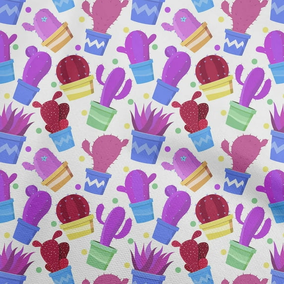 oneOone Polyester Lycra Purple Fabric Cactus Sewing Material Print Fabric By The Yard 56 Inch Wide