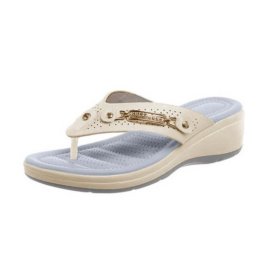 Women Orthopedic Flip Flops 2025 Dressy Comfortable Arch Support Wedge Thong Sandals Non Slip Sandals Summer Shoes