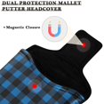 thumbnail image 3 of Haosy Dark Blue and Glack Gingham Golf Mallet Putter Cover Strong Magnetic Leather Golf Club Headcover Closure, 3 of 7