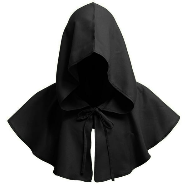 Men Women Medieval Cowl Hat Renaissance Monk Halloween Cosplay Hooded ...