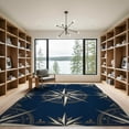 thumbnail image 2 of ODIKA 9'x12' Washable Area Rug Non-Slip, Chair-Friendly Classic Navigation Compass Vintage Marine Cartography Themed for Dining Room, Basement, Large Office, 2 of 7