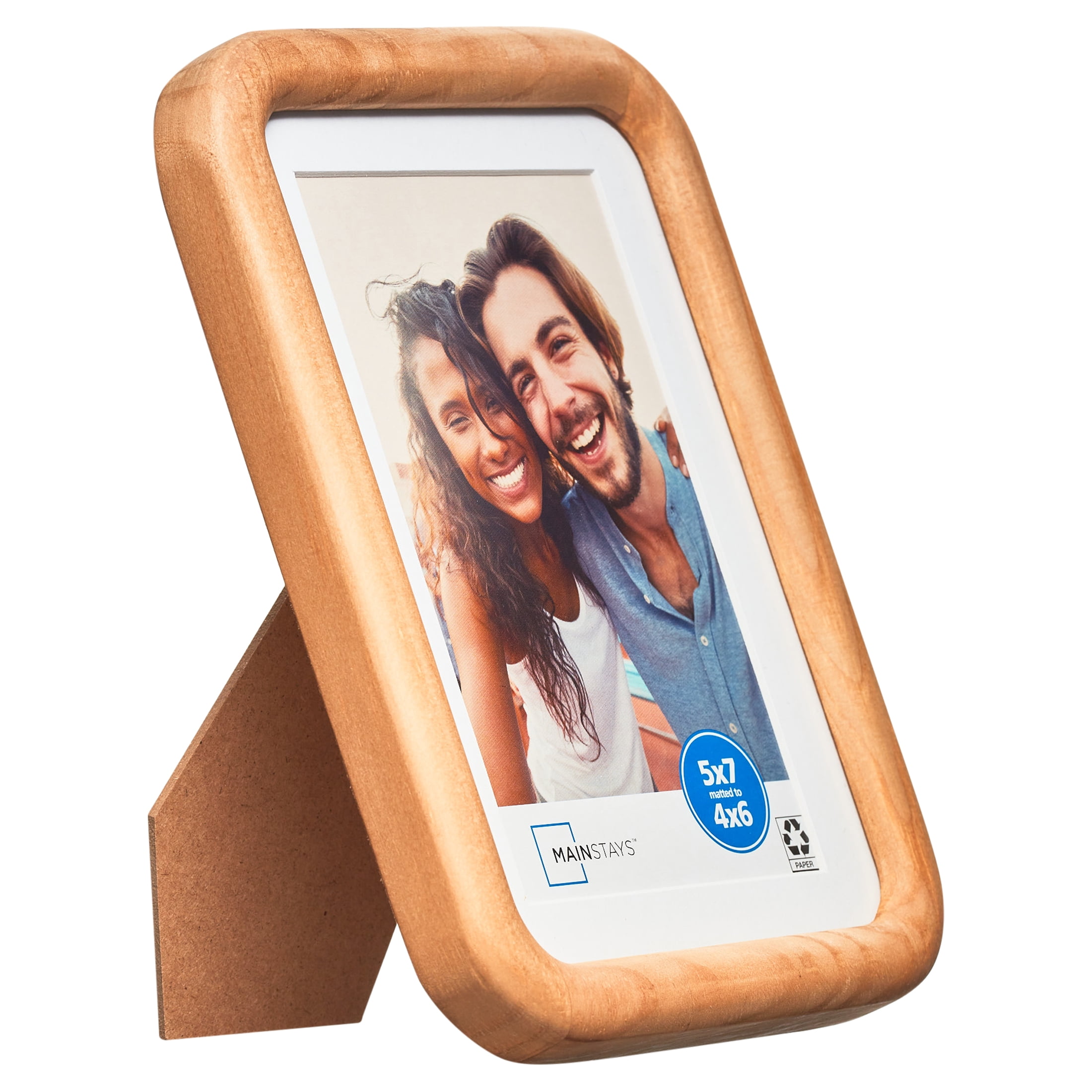 Mainstays 5" x 7" to 4" x 6" Rounded Wood Tabletop Picture Frame