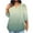 Army Green, variant on Mikilon Plus Size Tops for Women Summer V-Neck 3/4 Sleeve Blouse Casual Loose Gradient Color Shirts
