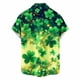 thumbnail image 4 of Ceisia Men's St. Patrick's Day Short Sleeve Shirt Clover Print Regular Straight Fit Green Turn-Down Collar Spring Summer Shirt Gift, 4 of 6