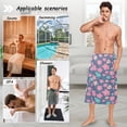 thumbnail image 7 of Mens Shower Wrap Adjustable Bath Wrap Towel Body Towels for Gym Shower Sauna Spa Pink Teal Small Flowers 60x28, 7 of 7