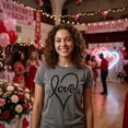 thumbnail image 5 of Womens Love Script Heart Cute Relationship T shirt for Ladies Womens Graphic Tees, 5 of 9